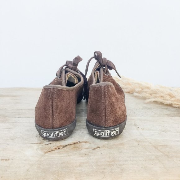 Vintage 80s Suede and Rubber Lace-up Tennis - Picture 3 of 7